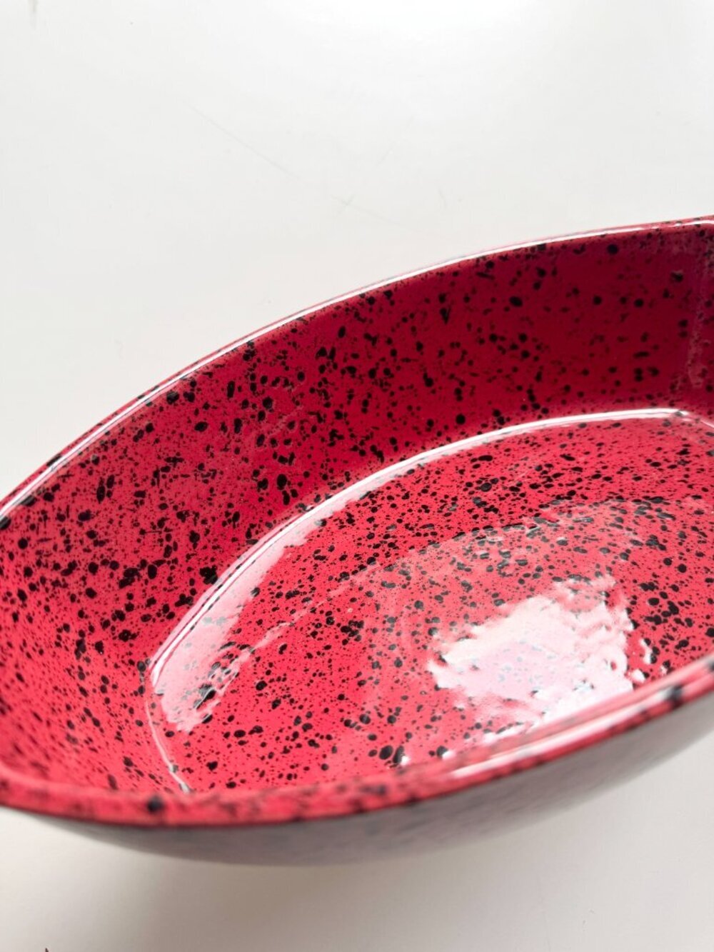 CERUTIL STONEWARE Red Blue Black Speckled Ceramic Au Gratin Casserole Dish - Picture 5 of 16